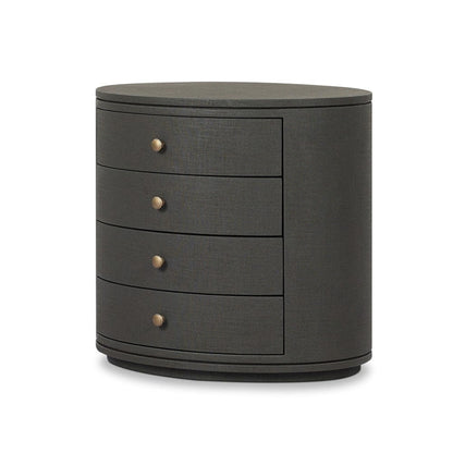 Four Hands - Amelia Oval Nightstand - Dark Green Lacquered Linen - 245941-003 view 2