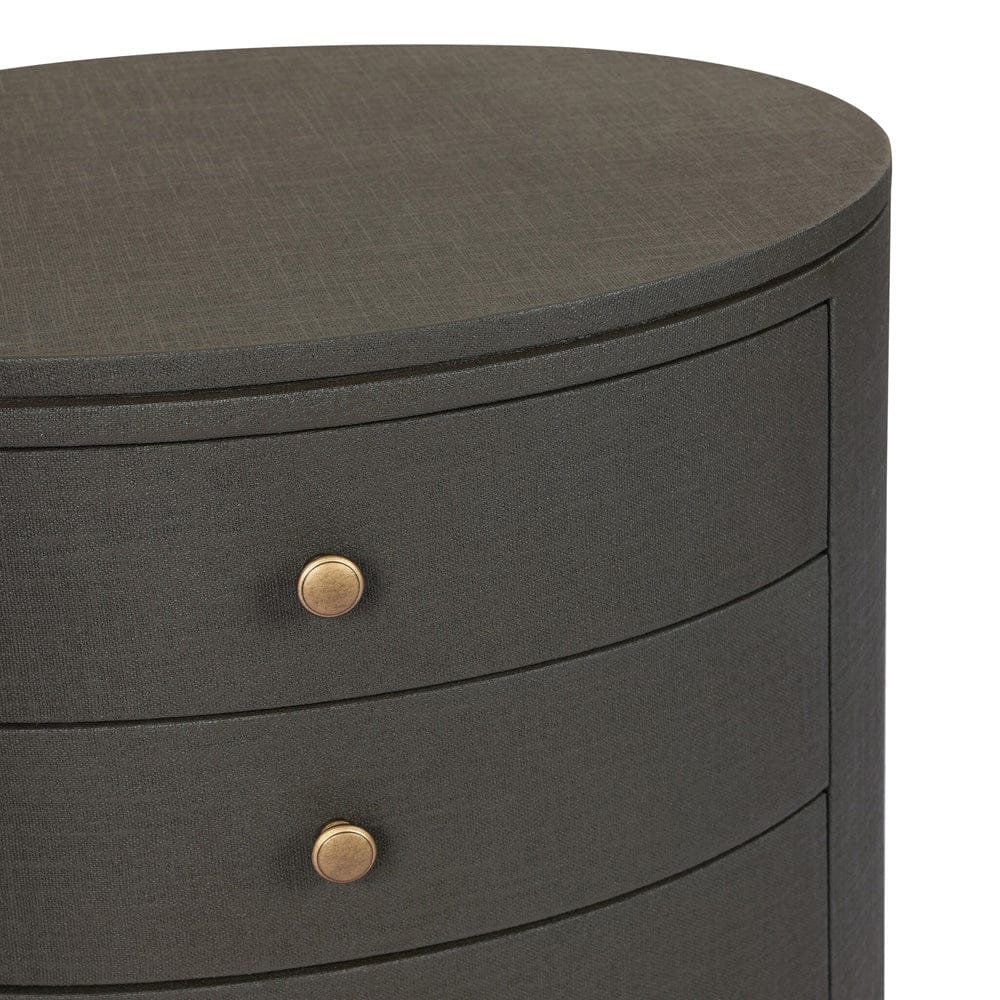 Four Hands - Amelia Oval Nightstand - Dark Green Lacquered Linen - 245941-003 view 7