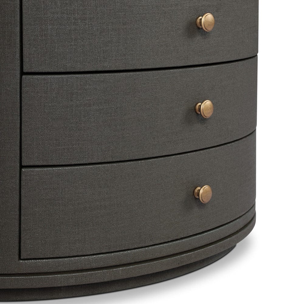 Four Hands - Amelia Oval Nightstand - Dark Green Lacquered Linen - 245941-003 view 9
