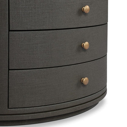 Four Hands - Amelia Oval Nightstand - Dark Green Lacquered Linen - 245941-003 view 9