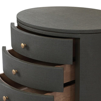 Four Hands - Amelia Oval Nightstand - Dark Green Lacquered Linen - 245941-003 view 10