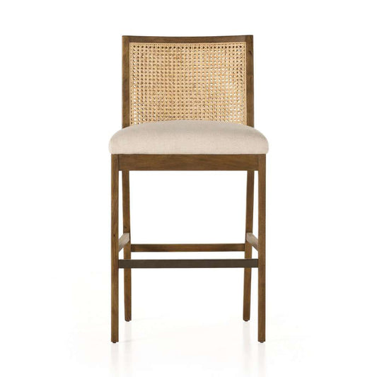 Four Hands - Antonia Cane Armless Bar Stool - Savile Flax - 229202-003 veiw 2