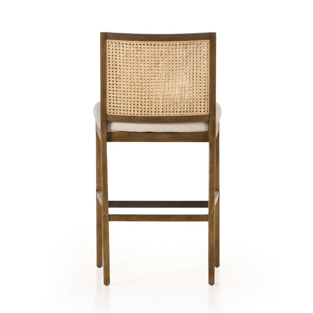 Four Hands - Antonia Cane Armless Bar Stool - Savile Flax - 229202-003 veiw 3