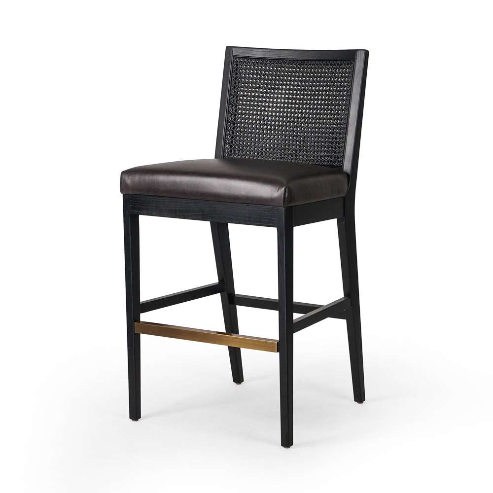 Four Hands - Antonia Cane Armless Bar Stool - Sonoma Black - 229202-013 veiw 1