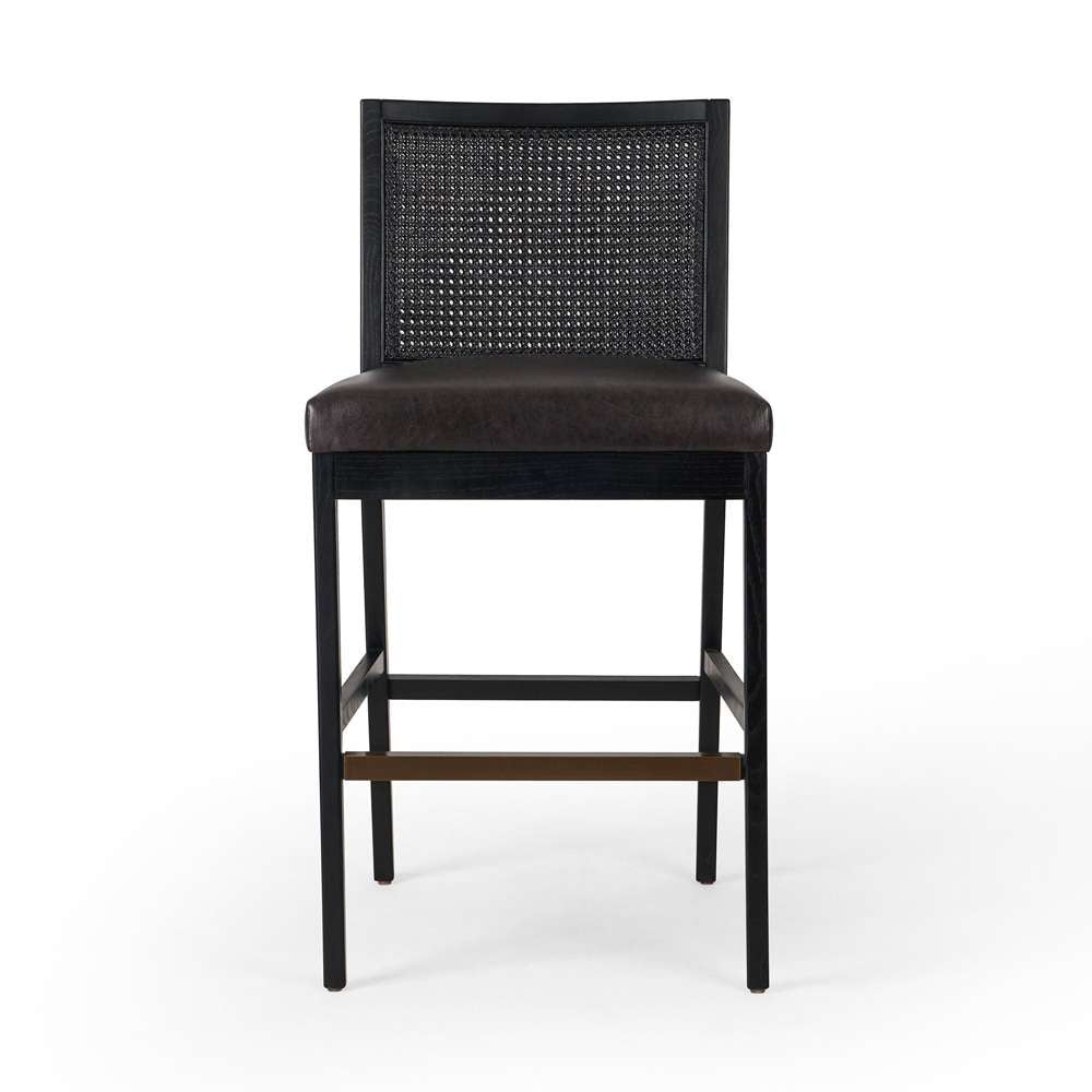 Four Hands - Antonia Cane Armless Bar Stool - Sonoma Black - 229202-013 veiw 2