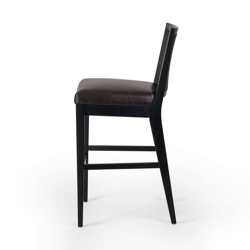 Four Hands - Antonia Cane Armless Bar Stool - Sonoma Black - 229202-013 veiw 4