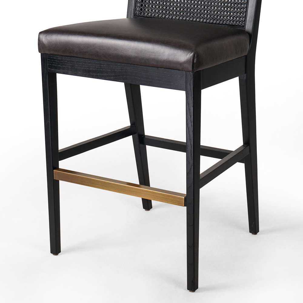 Four Hands - Antonia Cane Armless Bar Stool - Sonoma Black - 229202-013 veiw 7