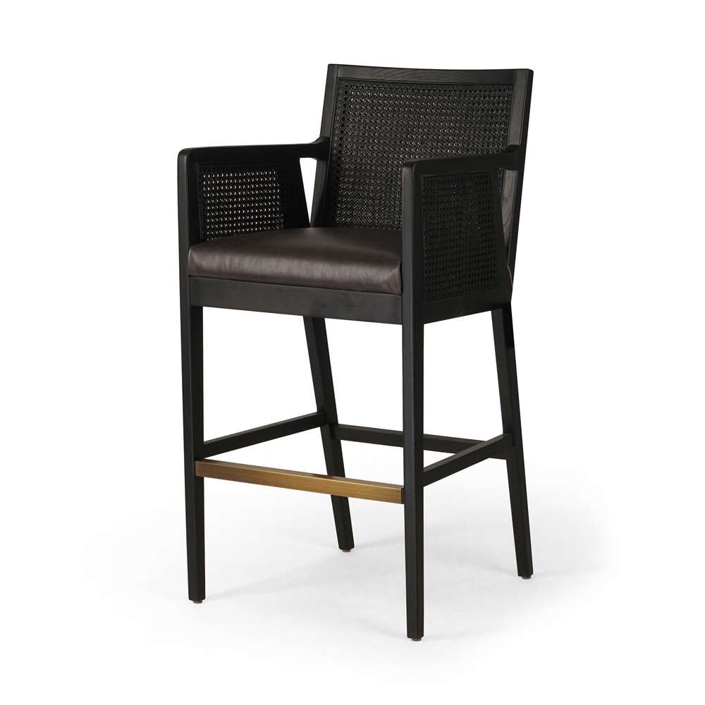 Four Hands - Antonia Cane Bar Stool - Sonoma Black - 109035-019 veiw 1