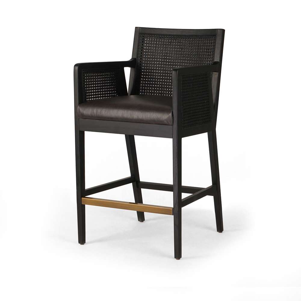 Four Hands - Antonia Cane Bar + Counter Stool - Sonoma Black - 109035-021 veiw 1