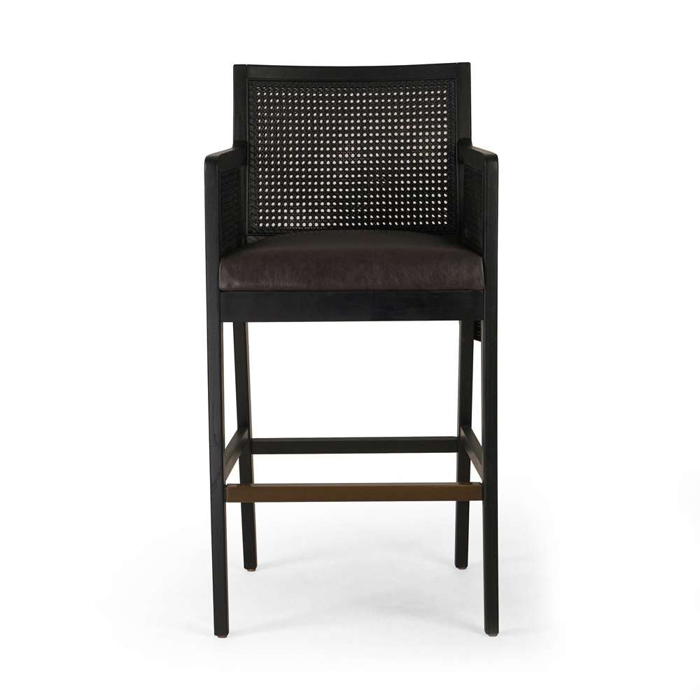 Four Hands - Antonia Cane Bar + Counter Stool - Sonoma Black - 109035-021 veiw 2