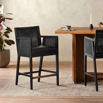 Four Hands - Antonia Cane Bar + Counter Stool - Sonoma Black - 109035-021 veiw 5