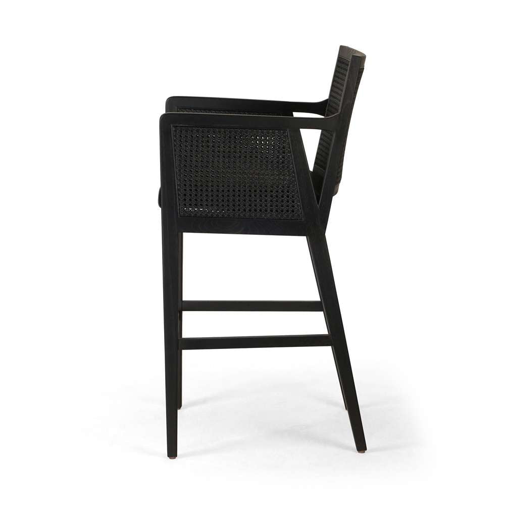 Four Hands - Antonia Cane Bar + Counter Stool - Sonoma Black - 109035-021 veiw 6