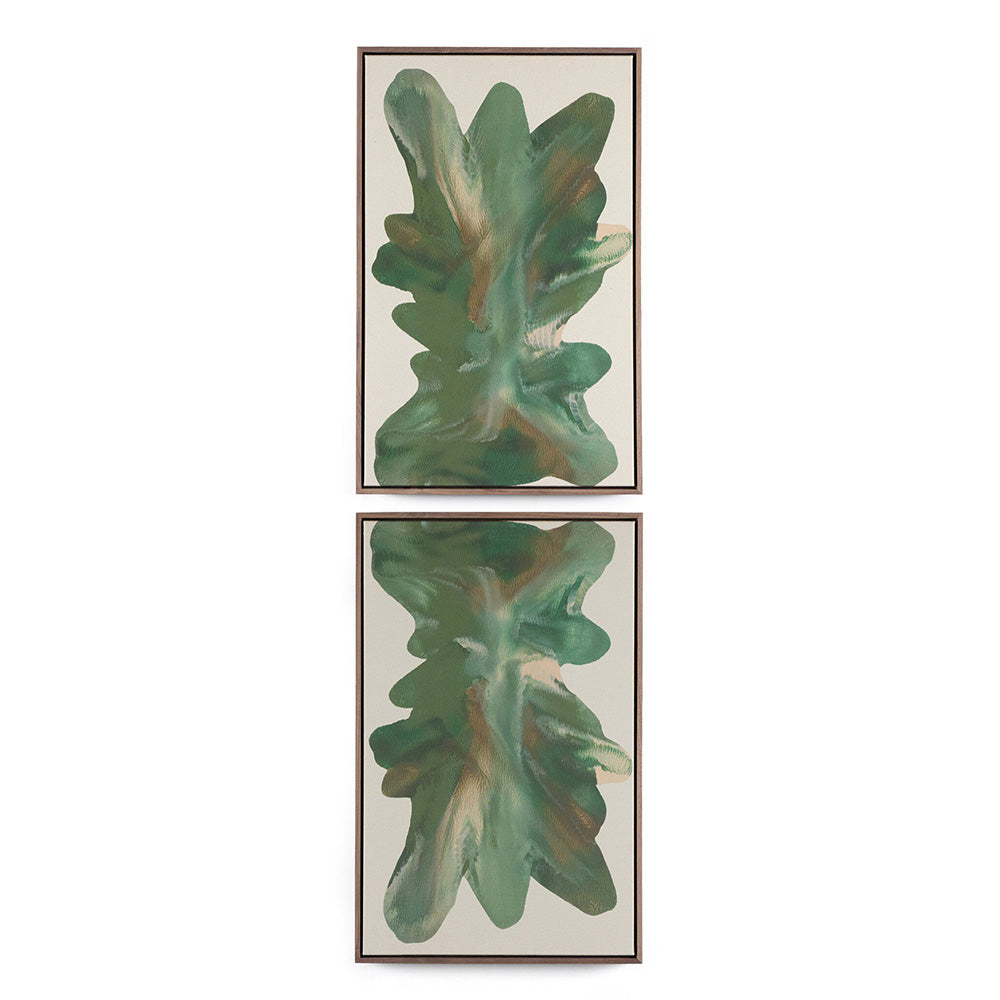 Four Hands - Art Studio - Rorschach Forrest Diptych by Orfeo Quagliata - Rustic Walnut Floater - 239203-002_CLOSEOUT view 4