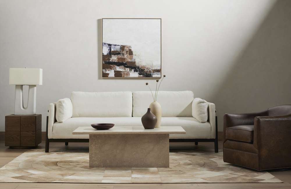 Four Hands - Arum Coffee Table - Cream Marble - 229610-001 veiw 5