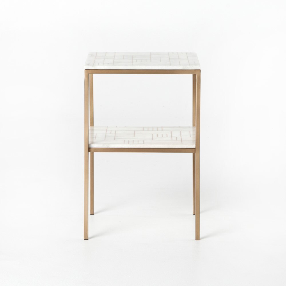 Four Hands - Piet Printed Marble Nightstand - Antique B - IASR-043 veiw 5