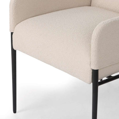Four Hands - Ashford - Brickel Dining ArmChair - Fiqa Boucle Light Taupe - 235171-005 veiw 6
