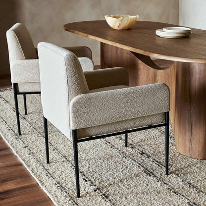 Four Hands - Ashford - Brickel Dining ArmChair - Fiqa Boucle Light Taupe - 235171-005 veiw 9