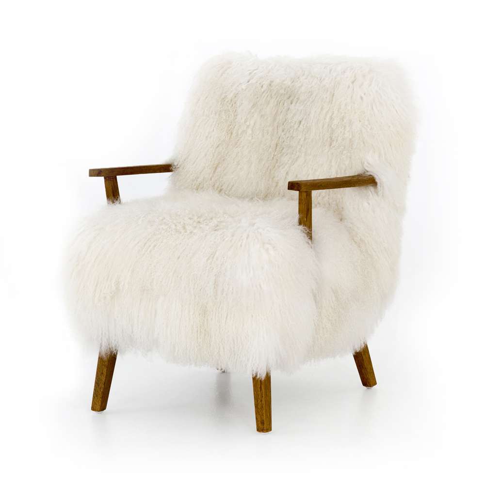 Four Hands - Ashland Armchair - Mongolia Cream Fur - 100637-002 veiw 1
