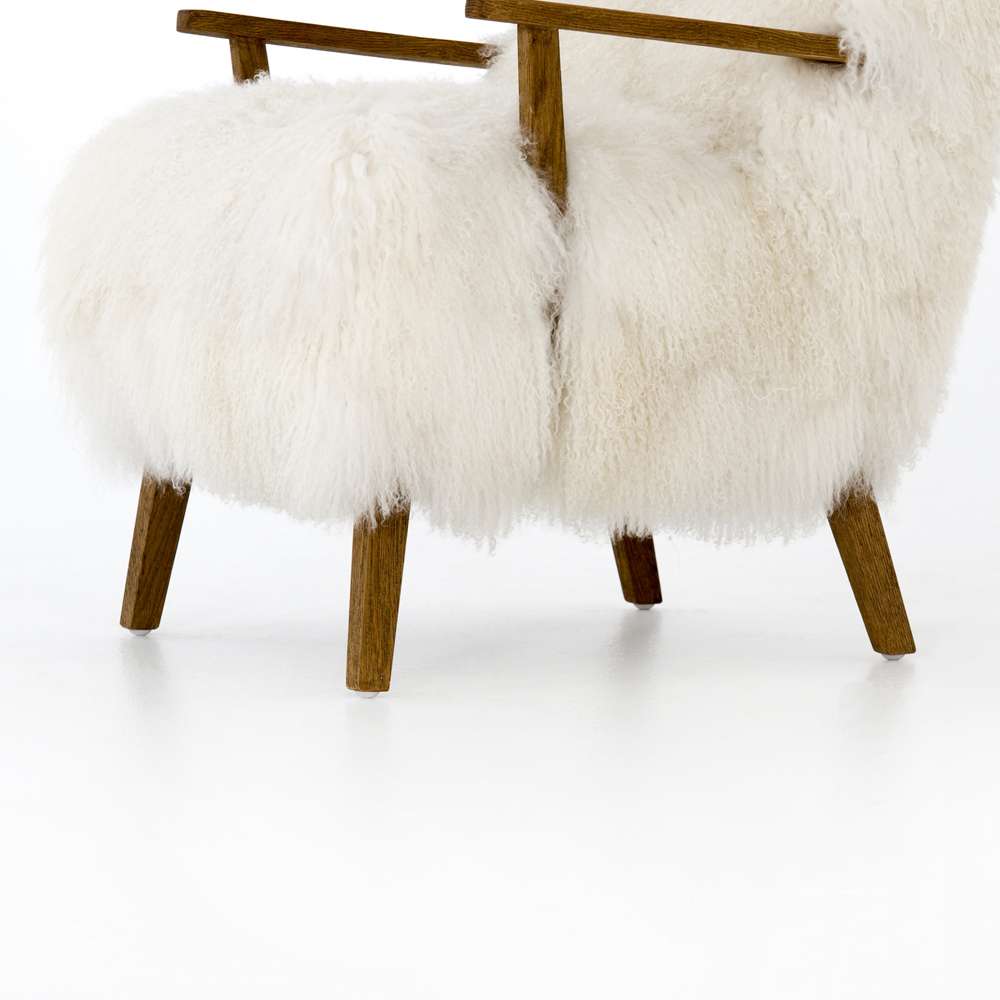 Four Hands - Ashland Armchair - Mongolia Cream Fur - 100637-002 veiw 3