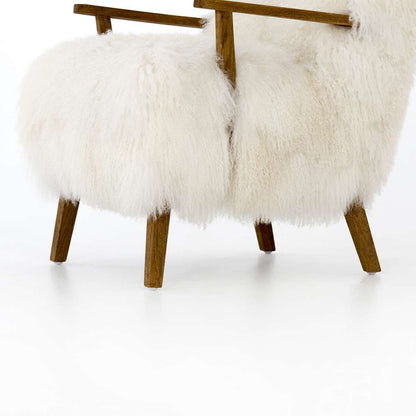Four Hands - Ashland Armchair - Mongolia Cream Fur - 100637-002 veiw 3