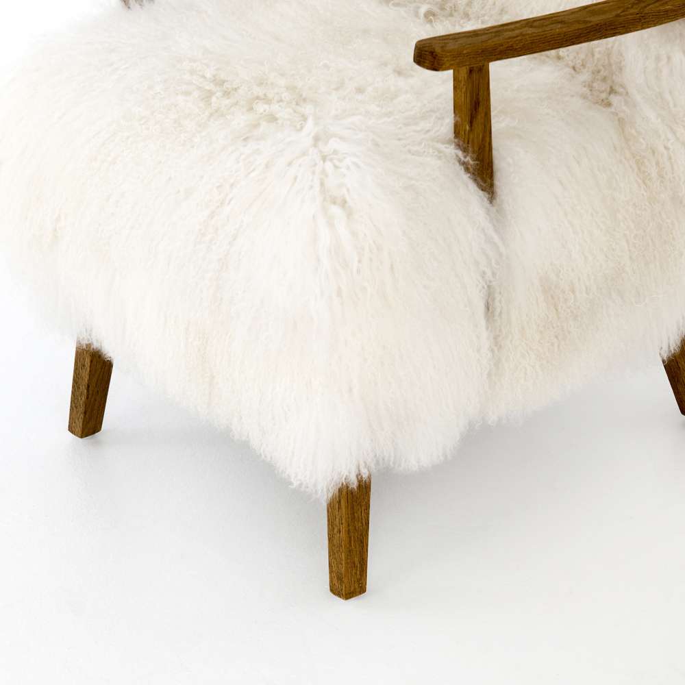 Four Hands - Ashland Armchair - Mongolia Cream Fur - 100637-002 veiw 5