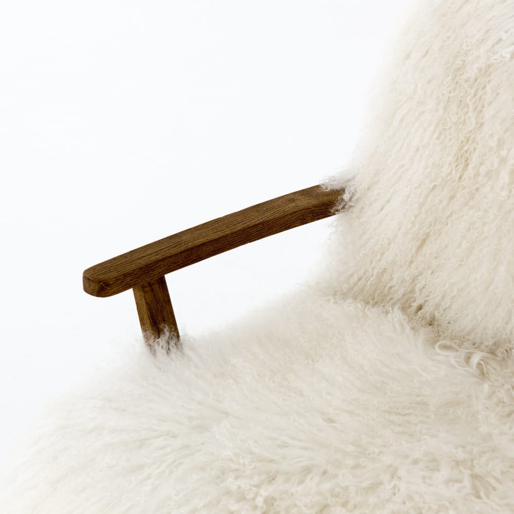 Four Hands - Ashland Armchair - Mongolia Cream Fur - 100637-002 veiw 7
