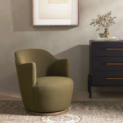 Four Hands - Aurora Swivel Chair - FIQA Boucle Olive - 106102-036 veiw 6