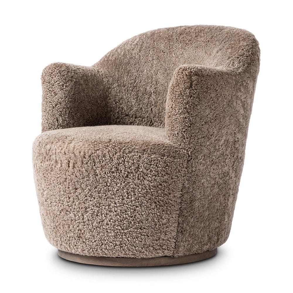 Four Hands - Aurora Swivel Chair - Taupe Shearling - 106102-038 view 2