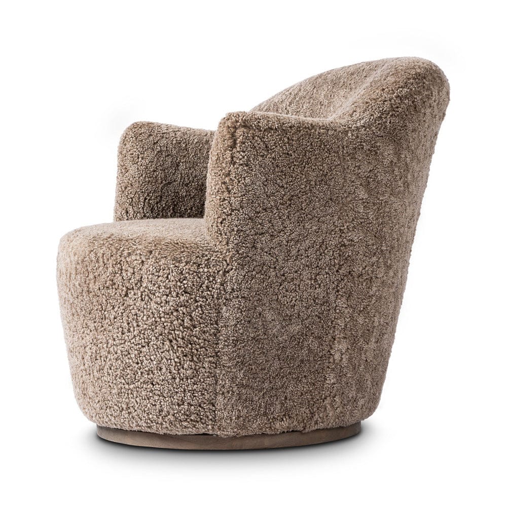 Four Hands - Aurora Swivel Chair - Taupe Shearling - 106102-038 view 4