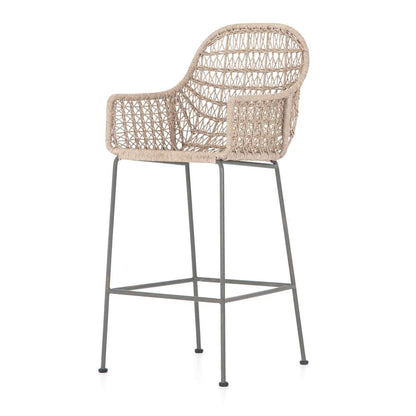 Four Hands - Bandera Outdoor Woven Bar Stool - Wht - JLAN-124B veiw 1
