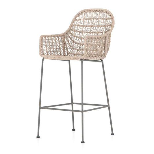 Four Hands - Bandera Outdoor Woven Bar Stool - Wht - JLAN-124B veiw 1
