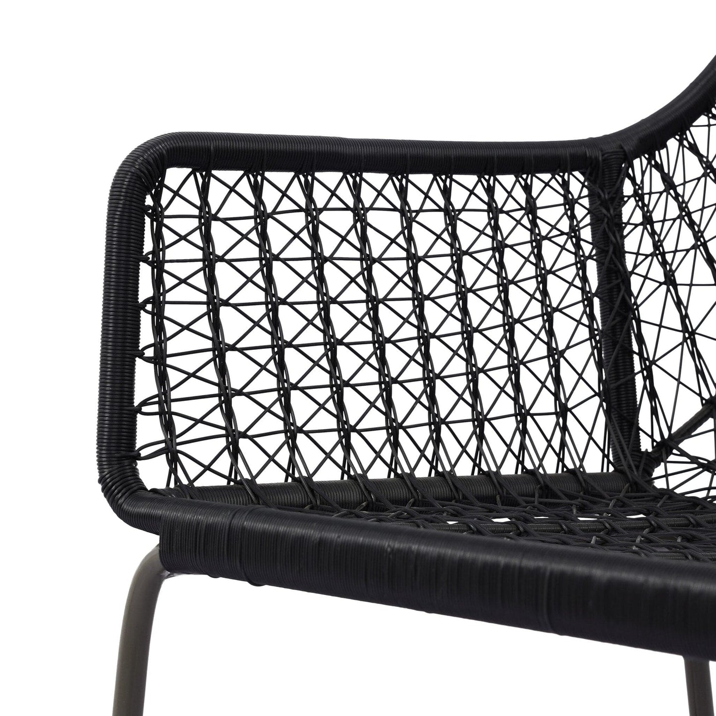 Four Hands - Bandera Outdoor Woven Dining Chair - Smoke Black - 106894-006 view 6