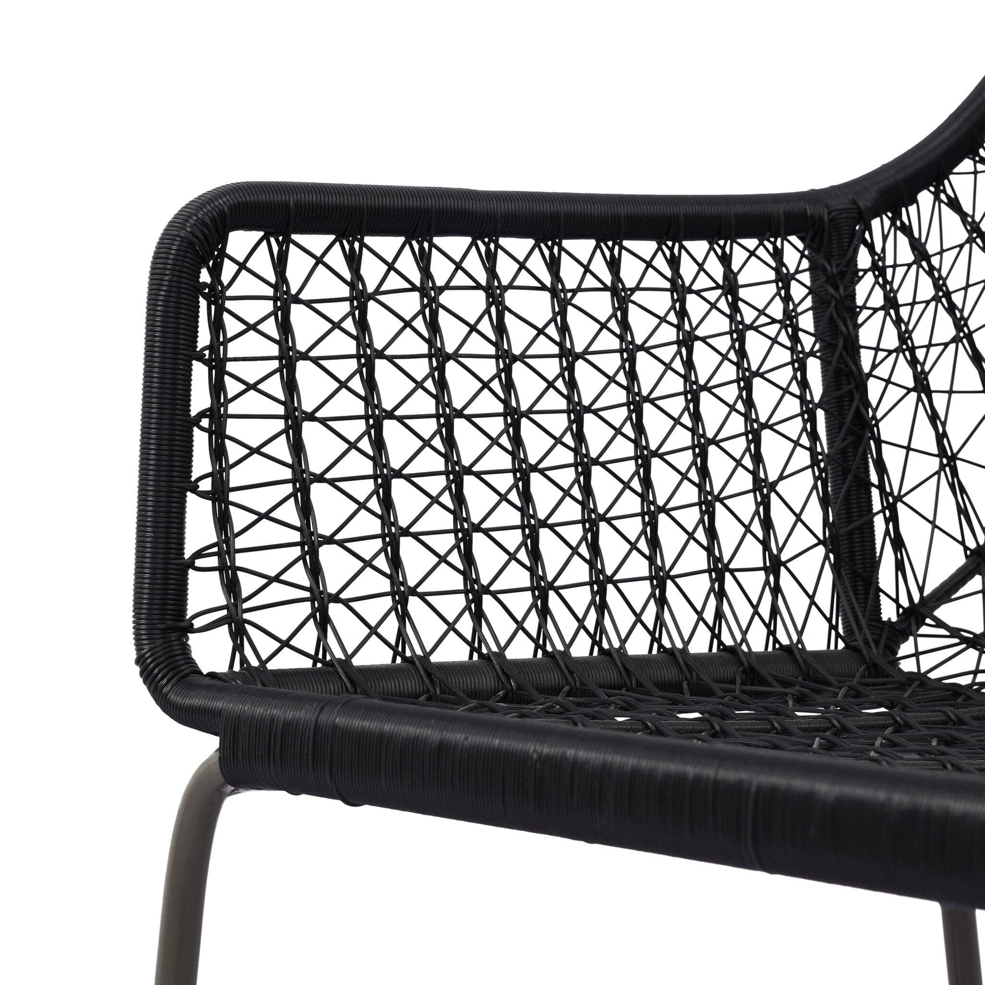 Four Hands - Bandera Outdoor Woven Dining Chair - Smoke Black - 106894-006 view 6