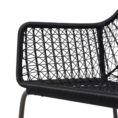 Four Hands - Bandera Outdoor Woven Dining Chair - Smoke Black - 106894-006 view 6