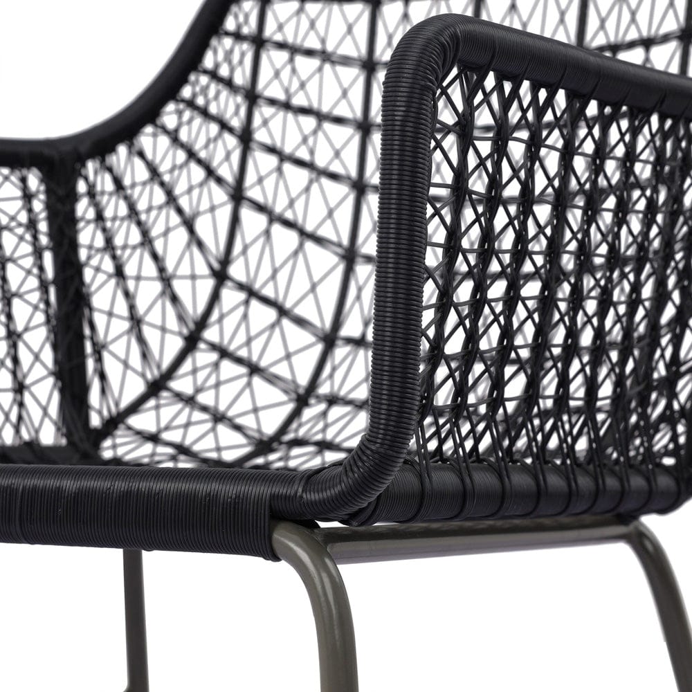 Four Hands - Bandera Outdoor Woven Dining Chair - Smoke Black - 106894-006 view 7