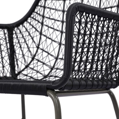Four Hands - Bandera Outdoor Woven Dining Chair - Smoke Black - 106894-006 view 7