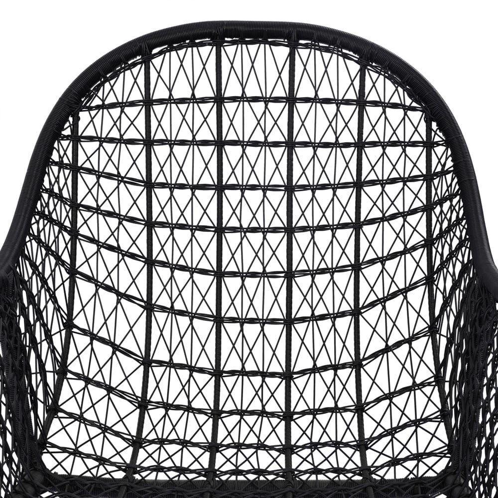 Four Hands - Bandera Outdoor Woven Dining Chair - Smoke Black - 106894-006 view 8