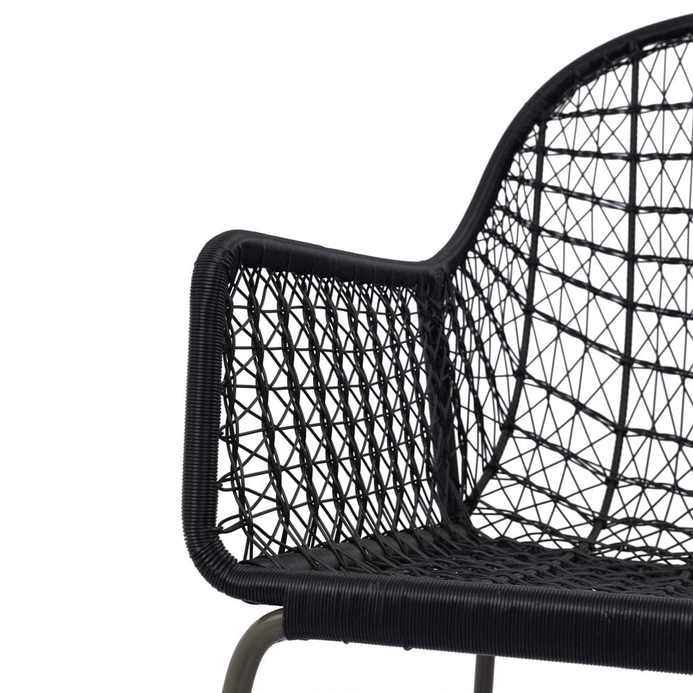 Four Hands - Bandera Outdoor Woven Dining Chair - Smoke Black - 106894-006 view 9