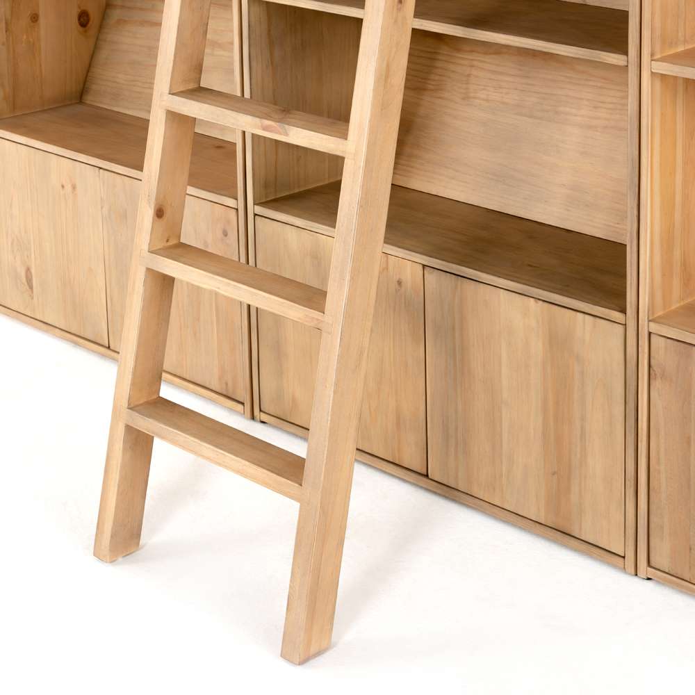 Four Hands - Bane Triple Bookshelf W/ Ladder - Smoked Pine - 223750-001 veiw 2