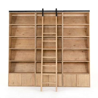 Four Hands - Bane Triple Bookshelf W/ Ladder - Smoked Pine - 223750-001 veiw 3
