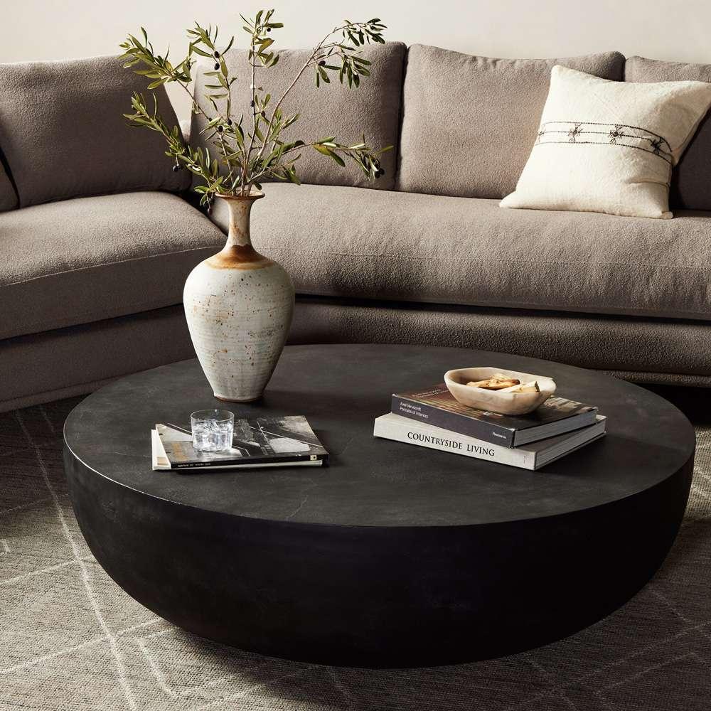 Four Hands - Basil Outdoor Round Coffee Table - Aged Grey - 232203-001 veiw 3