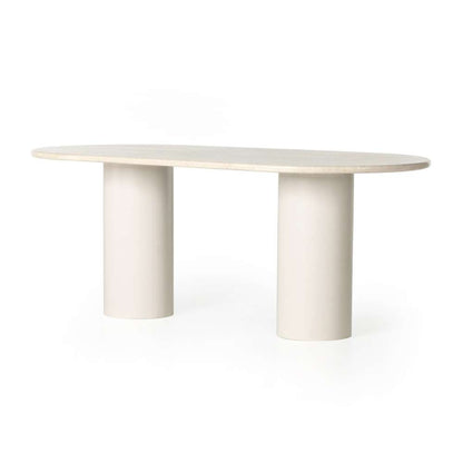 Four Hands - Belle Oval Dining Table - Cream Marble - 229499-001 veiw 1