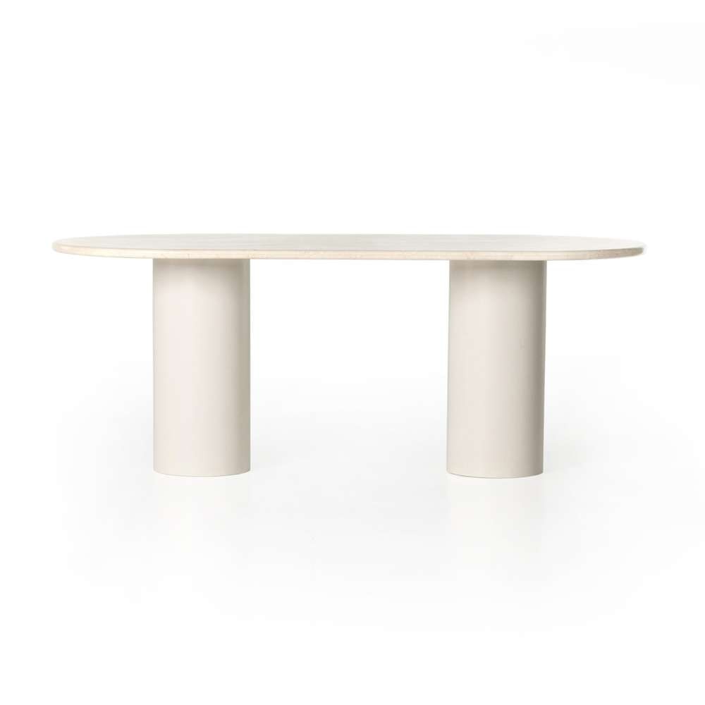 Four Hands - Belle Oval Dining Table - Cream Marble - 229499-001 veiw 2