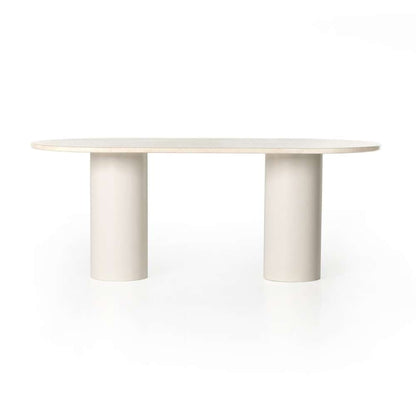 Four Hands - Belle Oval Dining Table - Cream Marble - 229499-001 veiw 2