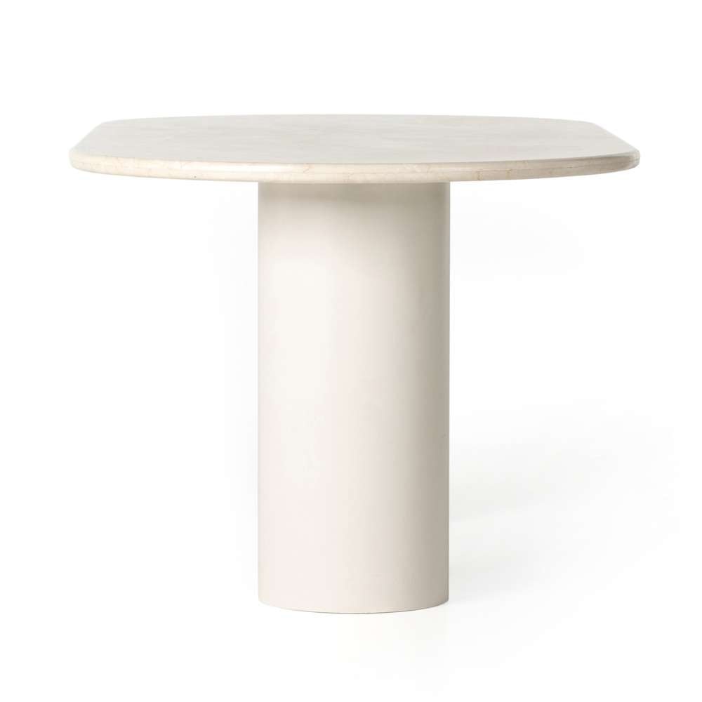 Four Hands - Belle Oval Dining Table - Cream Marble - 229499-001 veiw 5