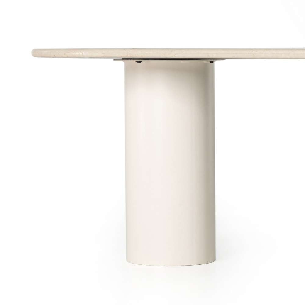 Four Hands - Belle Oval Dining Table - Cream Marble - 229499-001 veiw 9