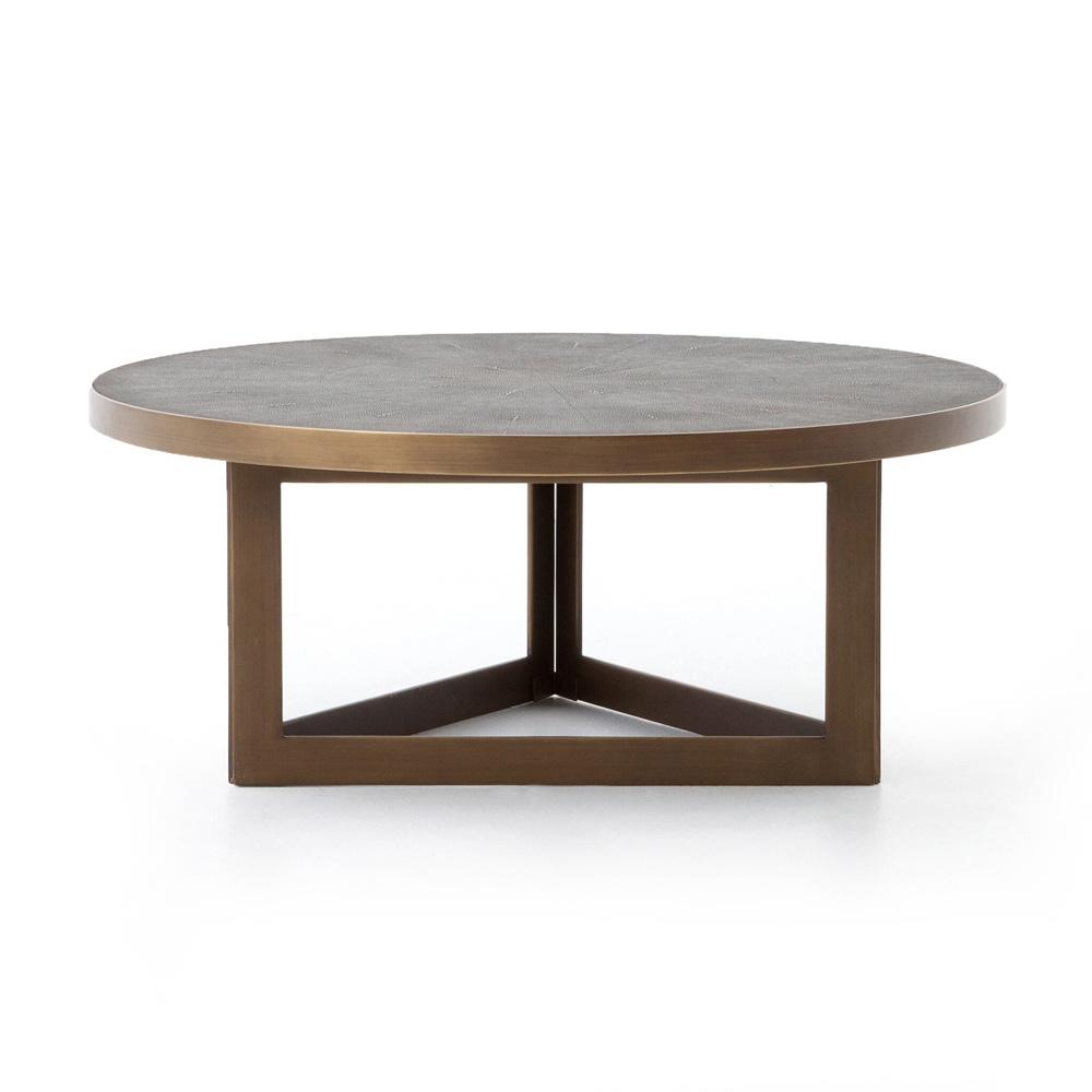 Four Hands - Bentley - Shagreen Round Coffee Table - Grey Shagreen - 107636-004 veiw 1