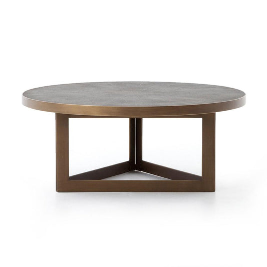 Four Hands - Bentley - Shagreen Round Coffee Table - Grey Shagreen - 107636-004 veiw 1
