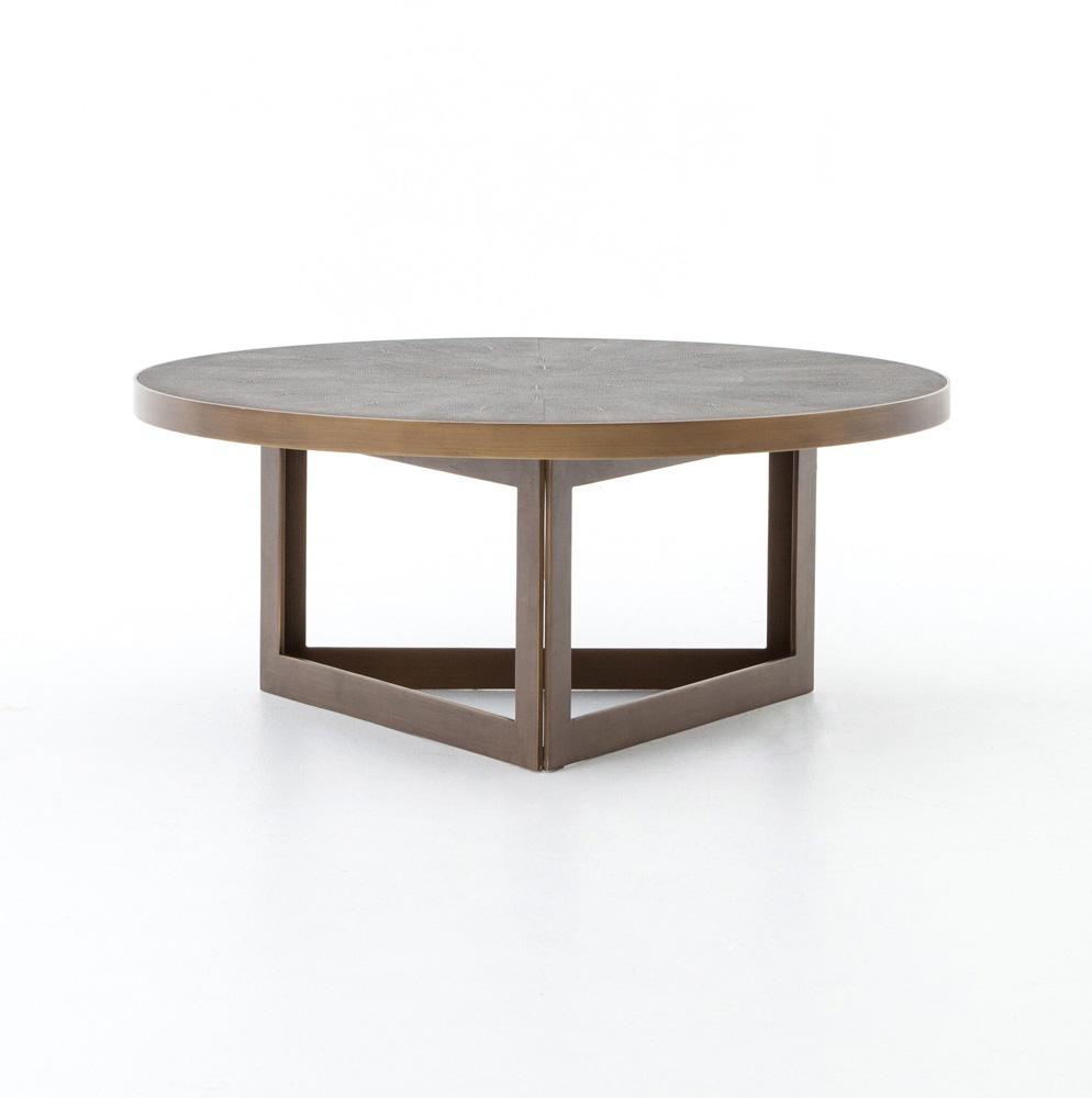 Four Hands - Bentley - Shagreen Round Coffee Table - Grey Shagreen - 107636-004 veiw 3