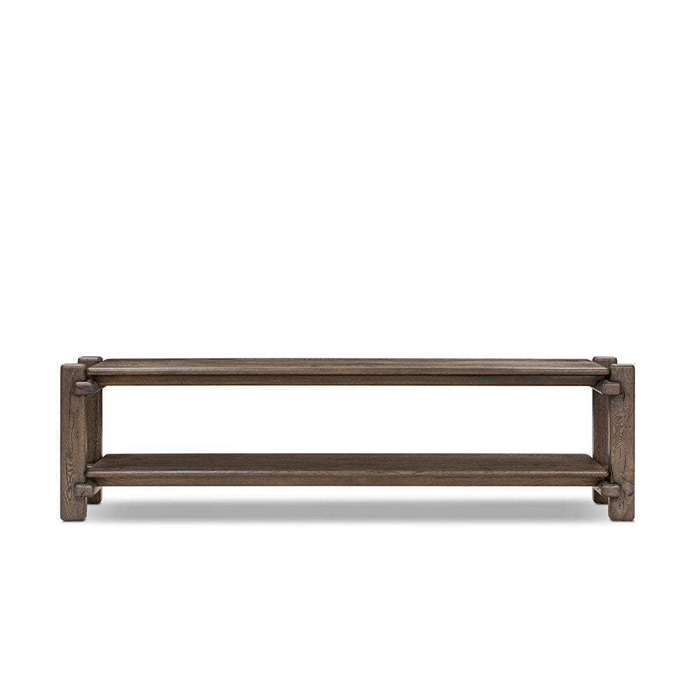 Four Hands - Bina - Marcia Low Console Table - Grey Reclaimed French Oak - 242151-002_CLOSEOUT view 2